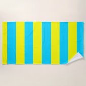 Bright Blue and Yellow Stripes  Strandlaken (Voorkant)