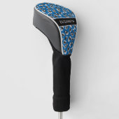 Bright Blue Animal Print Pattern op maat Golfheadcover (Schuin)