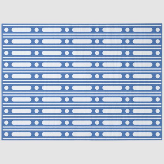 Bright Blue Bone Inlay Border Dots Decoupage Paper Tissuepapier (Voorkant)