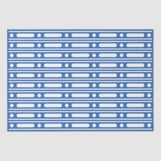 Bright Blue Bone Inlay Border Dots Decoupage Paper Tissuepapier (Voorkant)