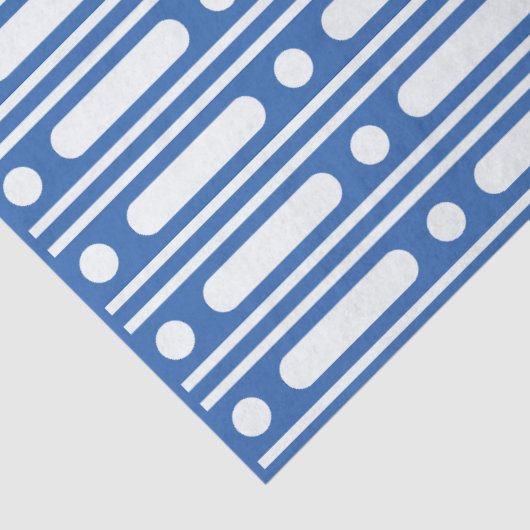 Bright Blue Bone Inlay Border Dots Decoupage Paper Tissuepapier (Detail)