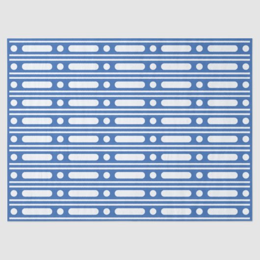 Bright Blue Bone Inlay Border Dots Decoupage Paper Tissuepapier (Voorkant)
