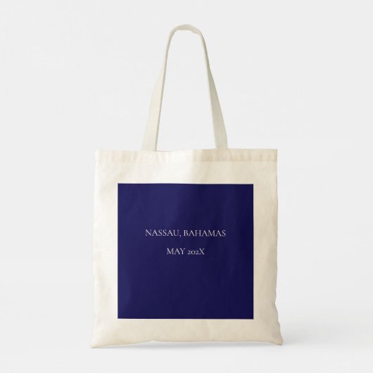 Bright Blue Bruidsfeest Wedding Weekend Martini Tote Bag (Achterkant)