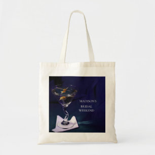 Bright Blue Bruidsfeest Wedding Weekend Martini Tote Bag