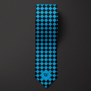 Bright Blue Business Checkered Stropdas