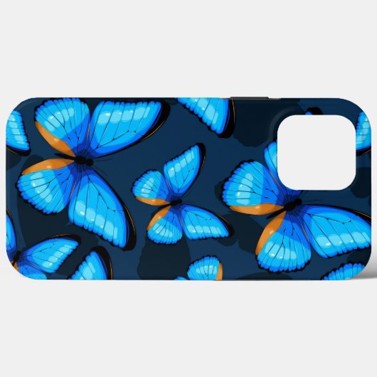 Bright Blue Butterfly iPhone | iPhone-Butterfly 13 Case-Mate iPhone Case (Achterkant (horizontaal))