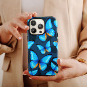 Bright Blue Butterfly iPhone | iPhone-Butterfly 13 Case-Mate iPhone Case