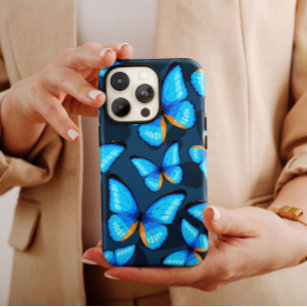 Bright Blue Butterfly iPhone   iPhone-Butterfly 13 Case-Mate iPhone Case