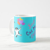 Bright Blue Cat Lover Gift gepersonaliseerd Koffiemok (Voorkant links)