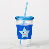 Bright Blue Celebration Star Acryl Drinkbeker (Achterkant)