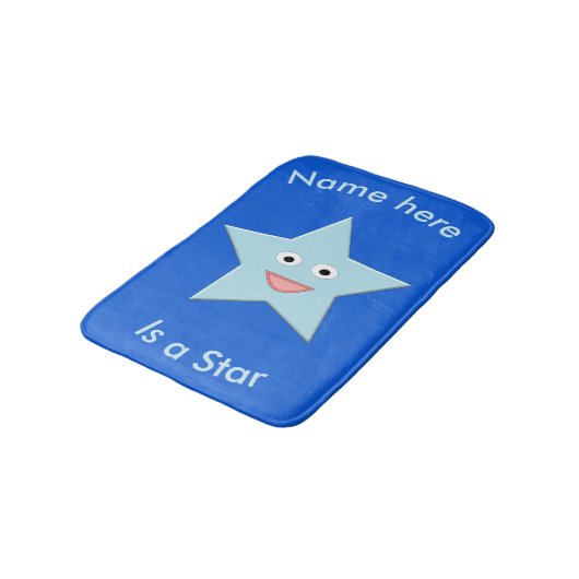 Bright Blue Celebration Star Custom Bath Mat (Gekanteld)