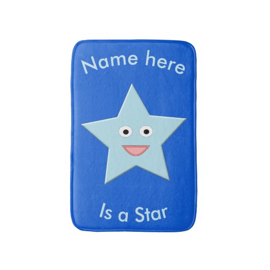 Bright Blue Celebration Star Custom Bath Mat (Voorkant Verticaal)