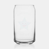 Bright Blue Celebration Star Custom Blikvorm Glas (Achterkant)