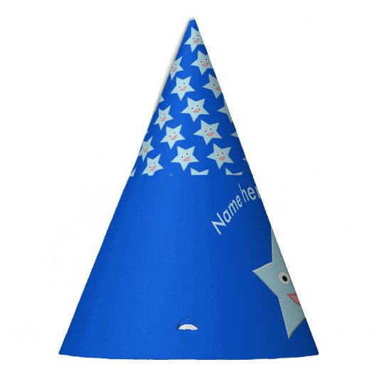 Bright Blue Celebration Star Custom Party Pet Feesthoedjes (Links)