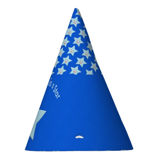 Bright Blue Celebration Star Custom Party Pet Feesthoedjes (Rechts)