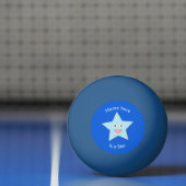 Bright Blue Celebration Star Custom Ping Pong Ball (Net)