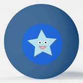 Bright Blue Celebration Star Custom Ping Pong Ball (Achterkant)