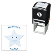 Bright Blue Celebration Star Custom Self Inking Zelfinktende Stempel (In situ)