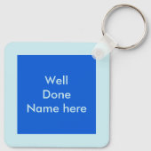 Bright Blue Celebration Star Custom Sleutelhanger (Achterkant)