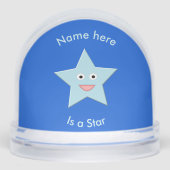 Bright Blue Celebration Star Custom Sneeuwbol (Voorkant)