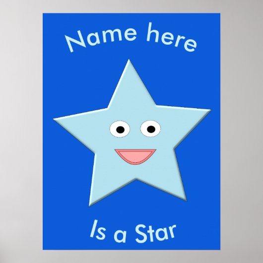 Bright Blue Celebration Star-Poster Poster (Voorkant)