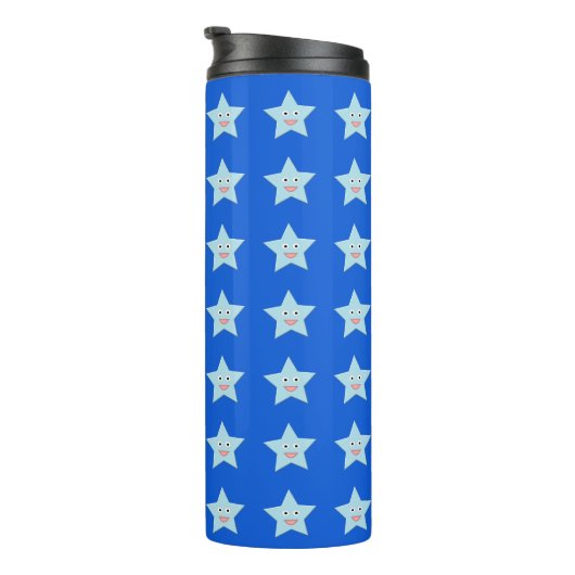 Bright Blue Celebration Star Thermal Tumbler Thermosbeker (Geroteerd rechts)