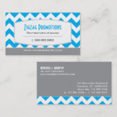 Bright Blue Chevron Visitekaartje (Voorkant / Achterkant)