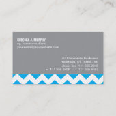 Bright Blue Chevron Visitekaartje (Achterkant)