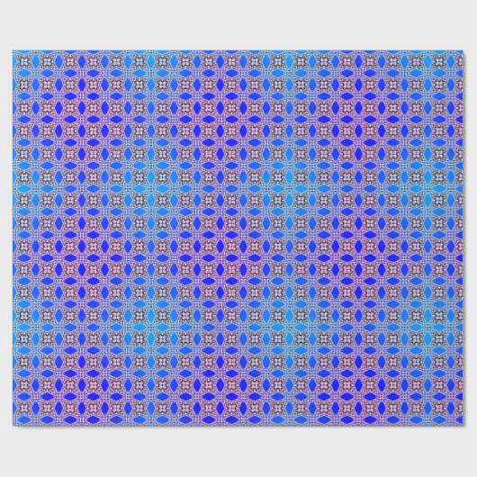 Bright Blue Christmas Holiday Gift Wrapping Paper Cadeaupapier (Vlak)