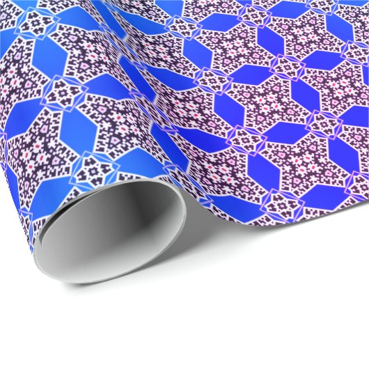 Bright Blue Christmas Holiday Gift Wrapping Paper Cadeaupapier (Rol Hoek)