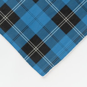 Bright Blue Clan Ramsay Hunting Tartan Fleece Deken