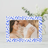 Bright Blue Dashing Photo Lijst Holiday Kaart (Staand voorkant)