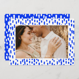 Bright Blue Dashing Photo Lijst Holiday Kaart