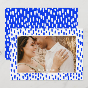 Bright Blue Dashing Photo Lijst Holiday Kaart