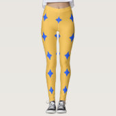 Bright Blue Diamond Starburst Pattern Leggings (Voorkant)