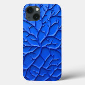 Bright Blue Embossed Texture iPhone Case (Achterkant)