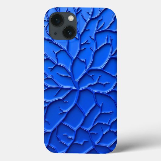Bright Blue Embossed Texture iPhone Case (Achterkant)