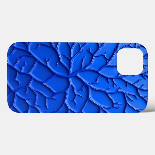 Bright Blue Embossed Texture iPhone Case (Achterkant (horizontaal))