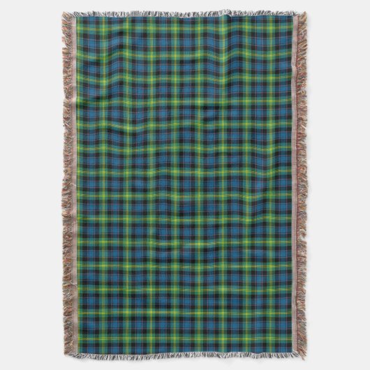 Bright Blue en Green Clan Watson Scottish Pset Deken (Voorkant Verticaal)