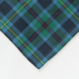 Bright Blue en Green Miller Clan Tartan Fleece Deken