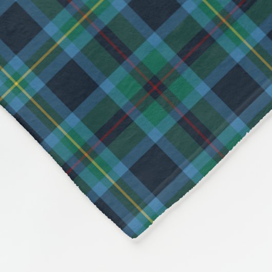 Bright Blue en Green Miller Clan Tartan Fleece Deken (Hoek)