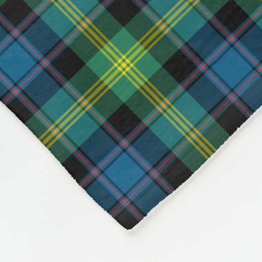 Bright Blue en Green Watson Clan Tartan Fleece Deken (Hoek)