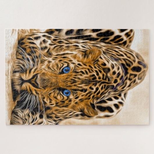 Bright Blue Eye Leopard  Legpuzzel (Horizontaal)