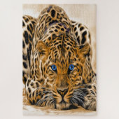 Bright Blue Eye Leopard  Legpuzzel (Verticaal)