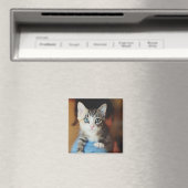 Bright Blue Eyed Kitten Magneet (Insitu (Vaatwasser))