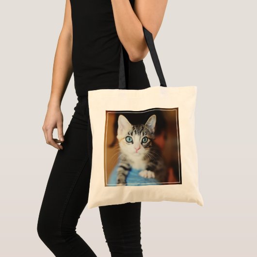 Bright Blue Eyed Kitten Tote Bag (Voorkant (product))