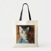 Bright Blue Eyed Kitten Tote Bag (Voorkant)