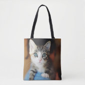 Bright Blue Eyed Kitten Tote Bag (Voorkant)