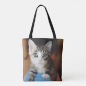 Bright Blue Eyed Kitten Tote Bag (Achterkant)