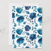 Bright Blue Floral en David Star | Bat Mitzvah Kaart (Achterkant)